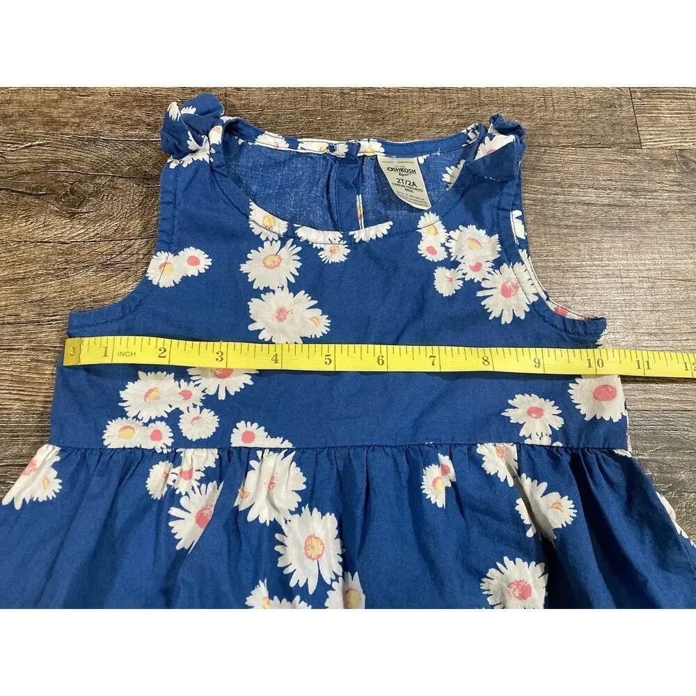 OshKosh B’gosh Girls Toddler Blue Floral A Line Sundress Size 2T